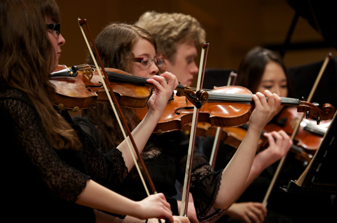 Violinist playing