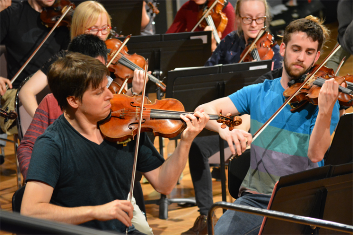 Violinist in an orchestra