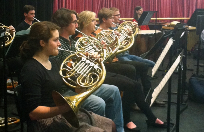 French Horns of the Australian Youth Orchestra in rehearsal, July 2012.