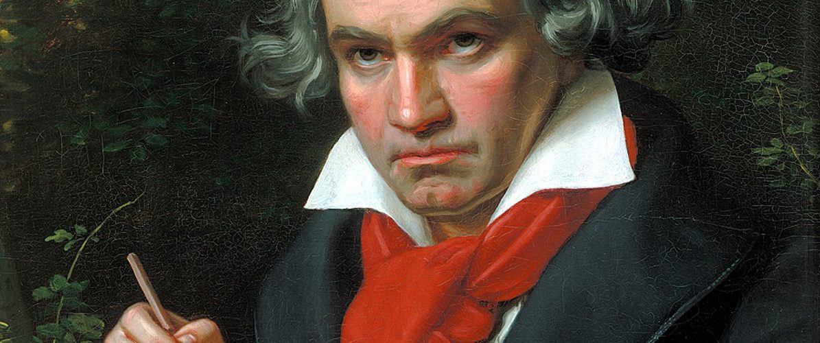 Painted portrait of composer Ludwig van Beethoven