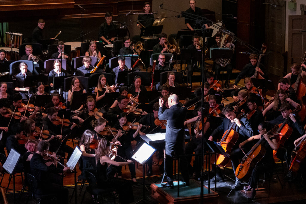 Bishop Orchestra performing under the baton of Ariel Zuckermann at AYO National Music Camp 2019. 