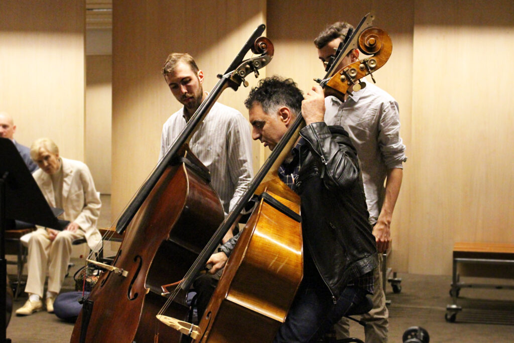 AYO alumnus double bassist Ciro Vigilante takes an AYO masterclass.