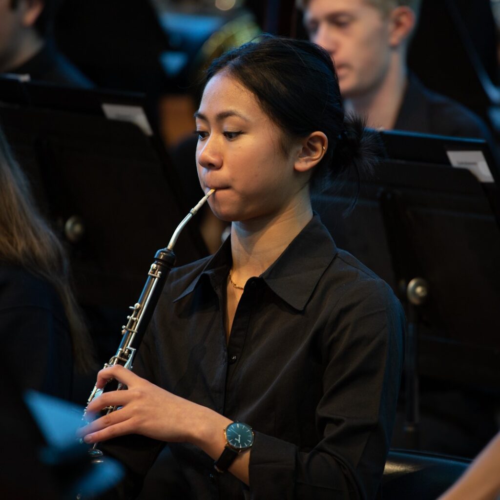 Ruby Khuu plays the oboe during AYO Young Symphonists concert at Deakin Edge. 