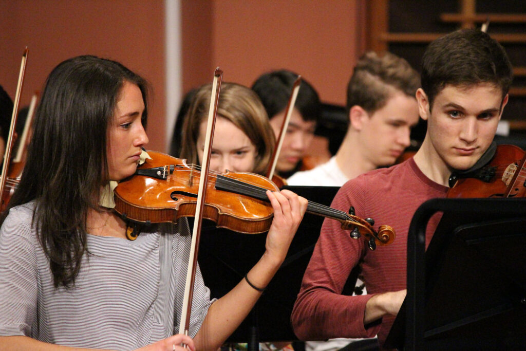 The Australian Youth Orchestra rehearse in Sydney ahead of the July 2018 performance.