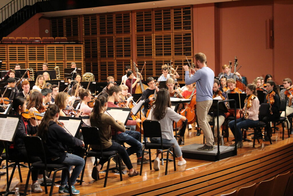 The Australian Youth Orchestra rehearse in Sydney ahead of the July 2018 performance.
