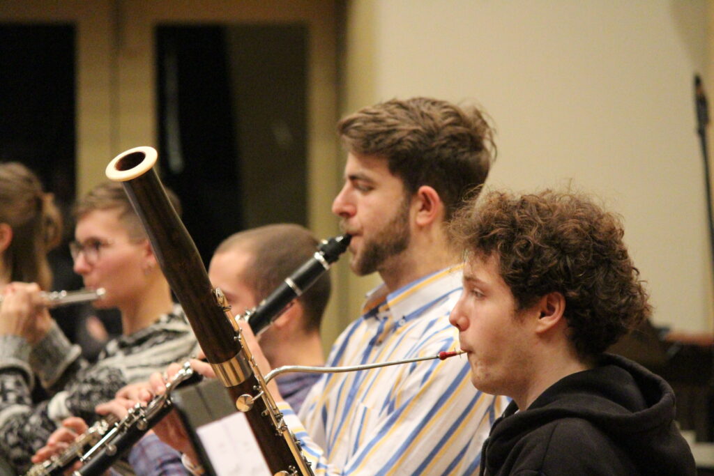 Momentum Ensemble musicians record fanfares for the Artology Fanfare Competition at Trackdown Studios in 2018.