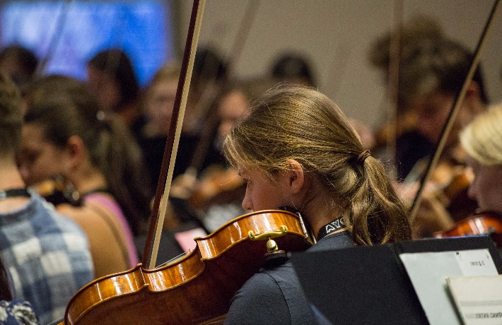 Bishop Orchestra rehearses at AYO National Music Camp 2017.