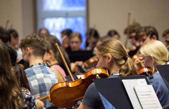 Bishop Orchestra rehearses at AYO National Music Camp 2017.