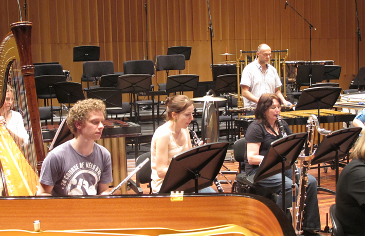 A group of young musicians pictured during an orchestral rehearsal.