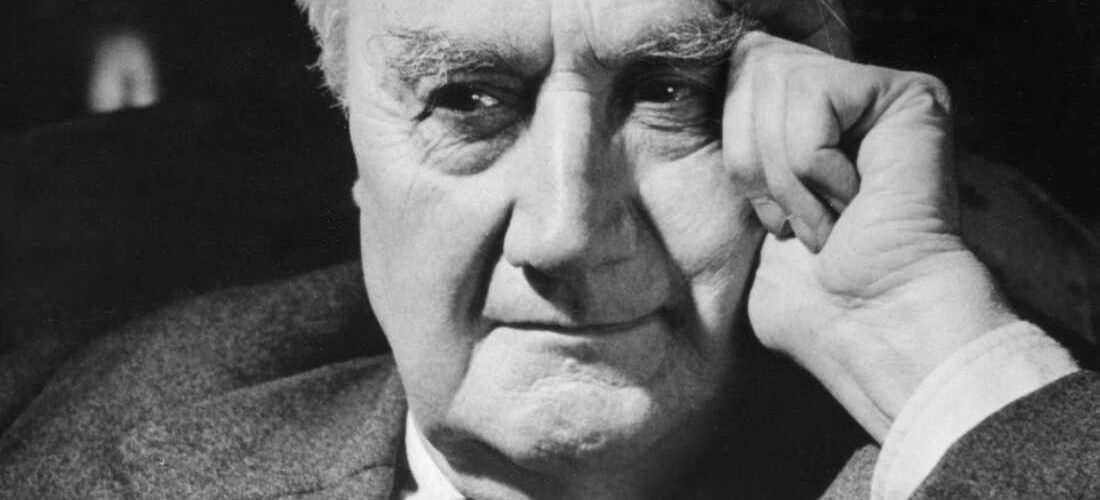 Black and white photo of composer Ralph Vaughan Williams